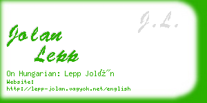 jolan lepp business card